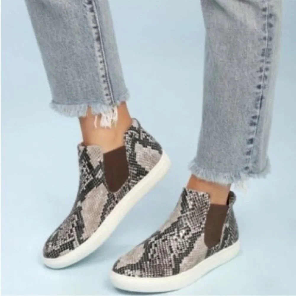 Coconuts by Matisse Harlan Mid Slip-on Natural Snake Print Sneakers